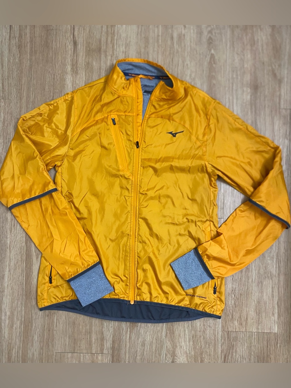Mizuno Yellow Lightweight Women's Windbreaker with Gray Trim